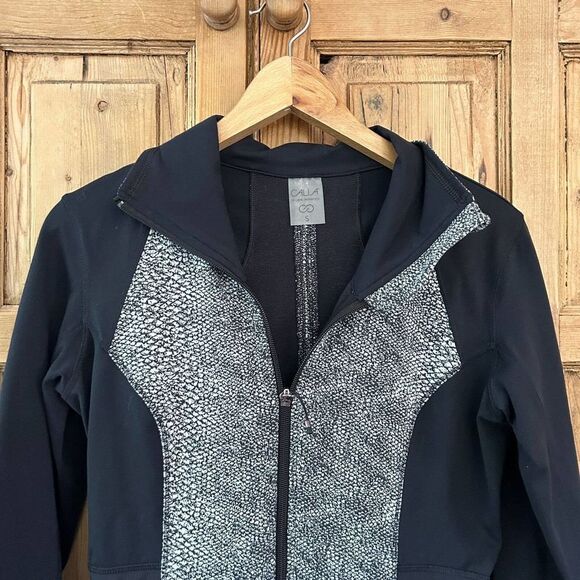 Calia by Carrie Underwood Size Small Black White Full Zip Athletic Jacket Fitted - Picture 2 of 7